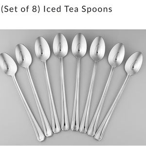 Brand new Gorham Fairview stainless iced tea spoons. Set of 8.